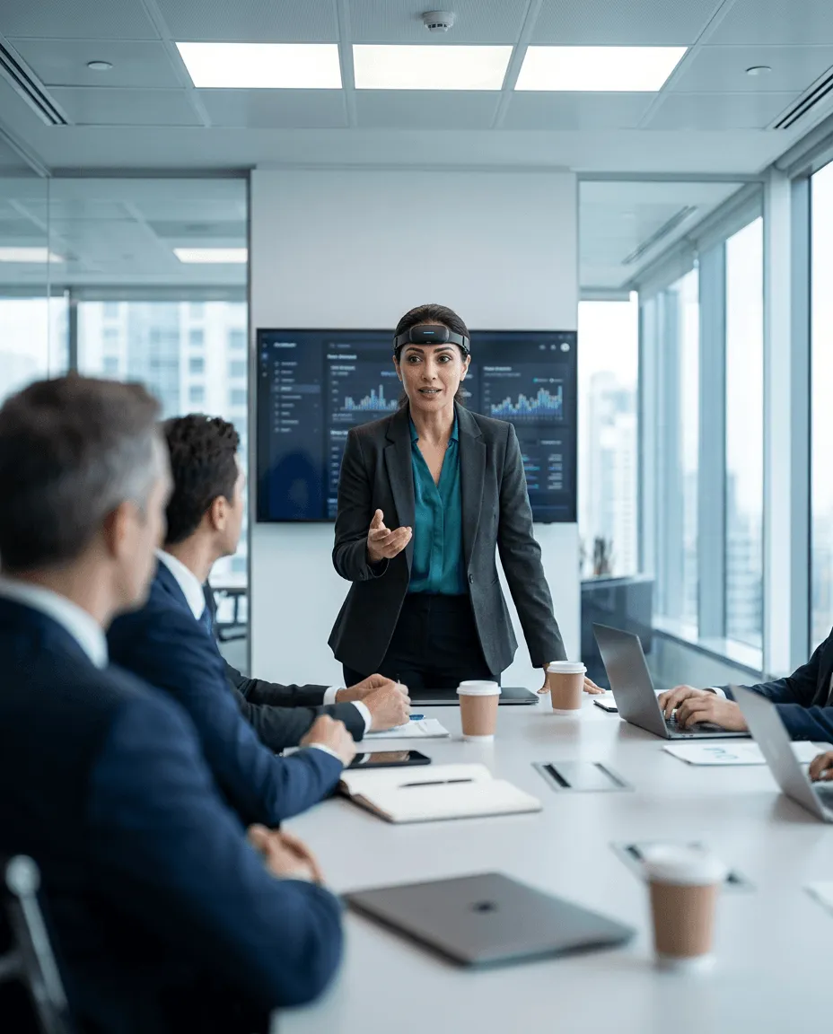 Executive wearing Orbit in a board meeting